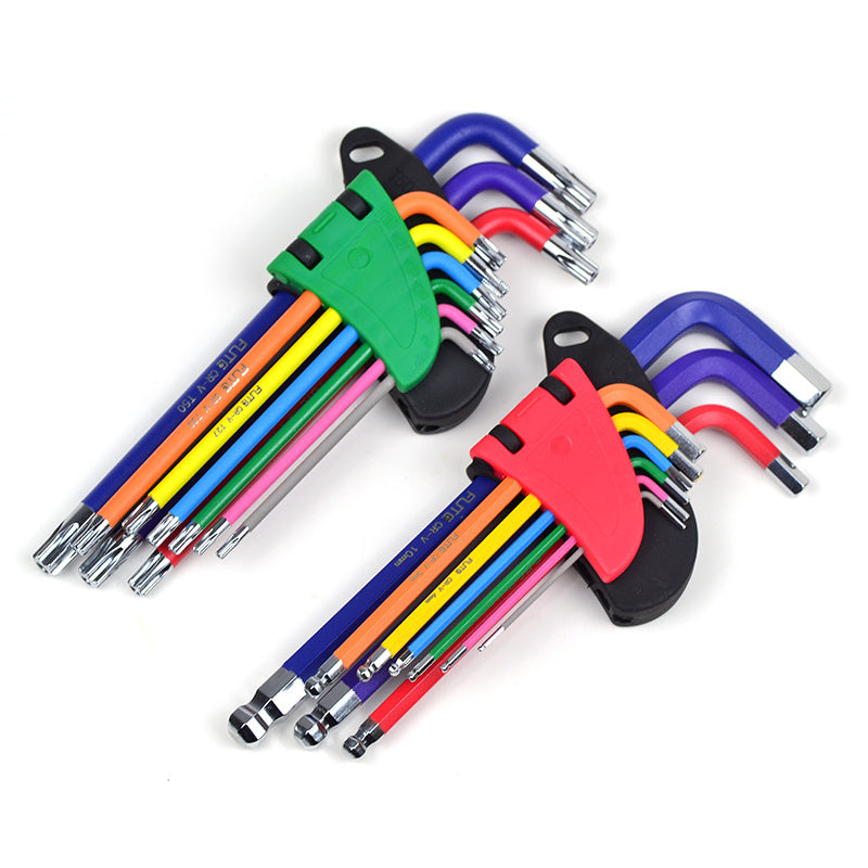 18 PCS Jeu de Clé Allen: Clés Allen 1.5-10mm et Cles Torx T10-T50 Jeu de Clés Hex et Torx Clés Hex Clef Torx en Acier au Chrome-Vanadium